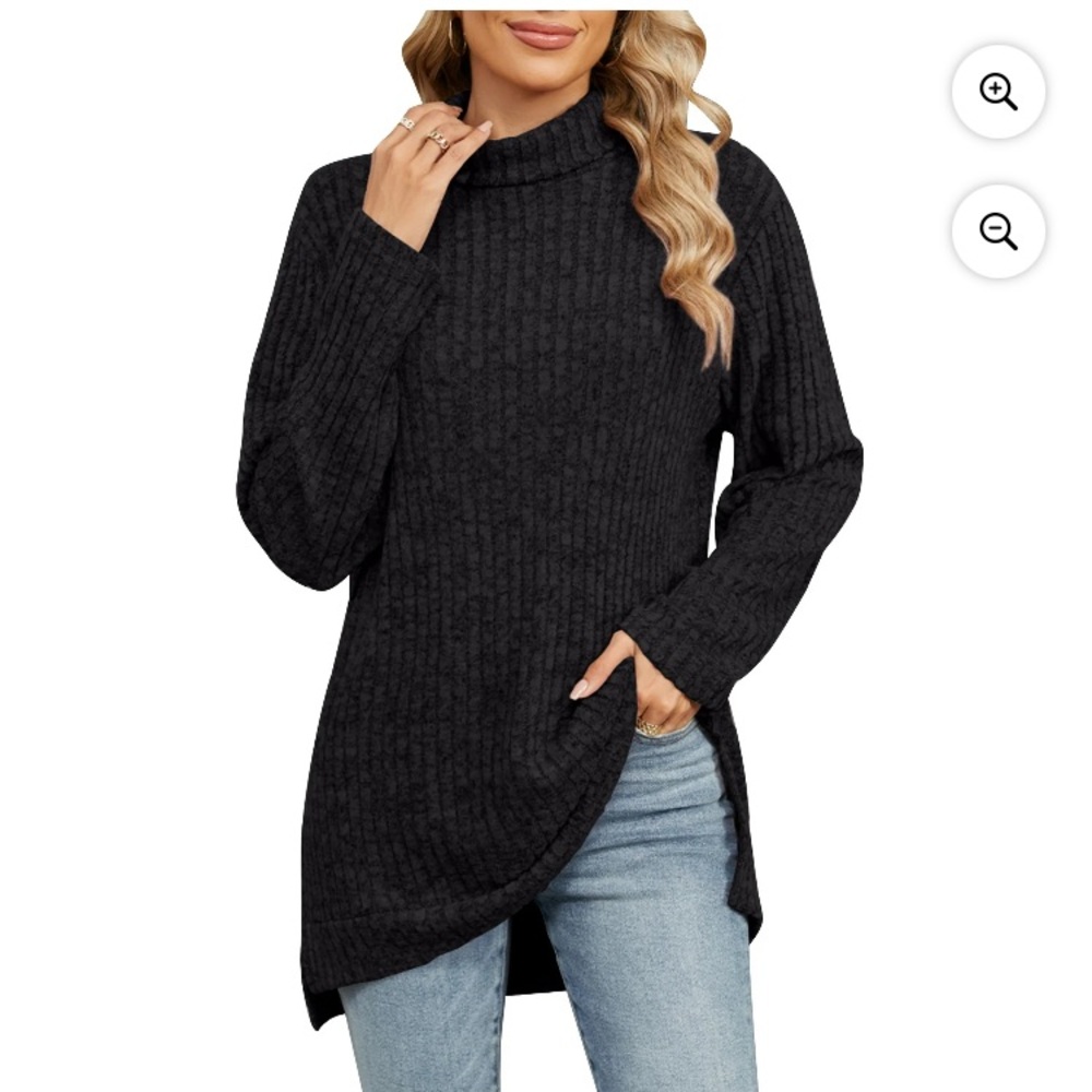 Women's Black Turtleneck Sweater